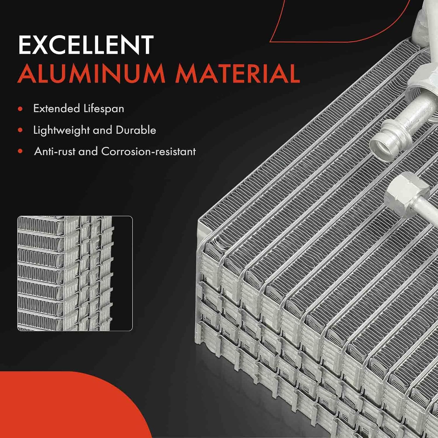 A-Premium AC Evaporator Core Compatible with Hyundai Accent 2003-2010, Accent 2002 1.6L, with Pressing Plate, Export Only