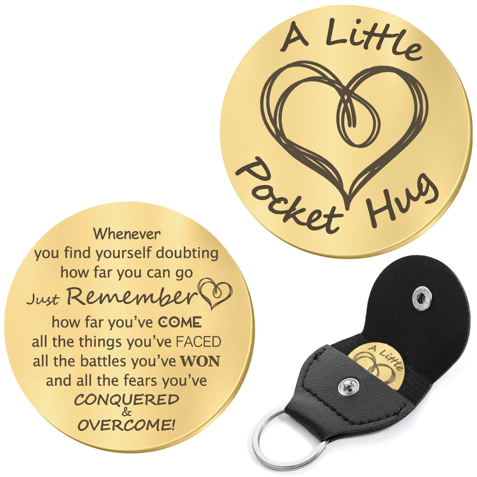 Birthday Gift Pocket Hug Token Little Reminder Keychain,Motivational Mental Health Cancer Gifts for Women Graduation Gifts