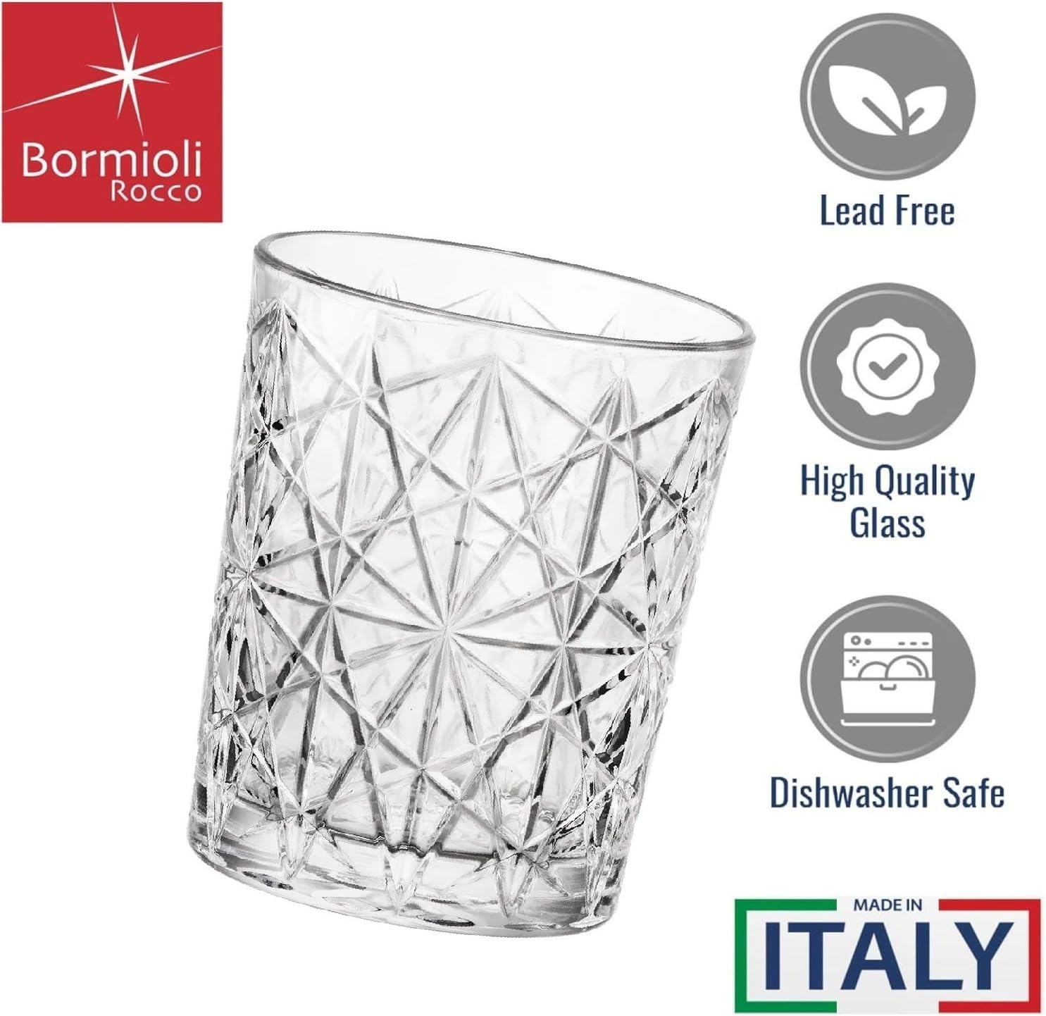 Bormioli Rocco Lounge 3930-Set Bicchieri, Vetro, Trasparente, 39 cl, 6 unità