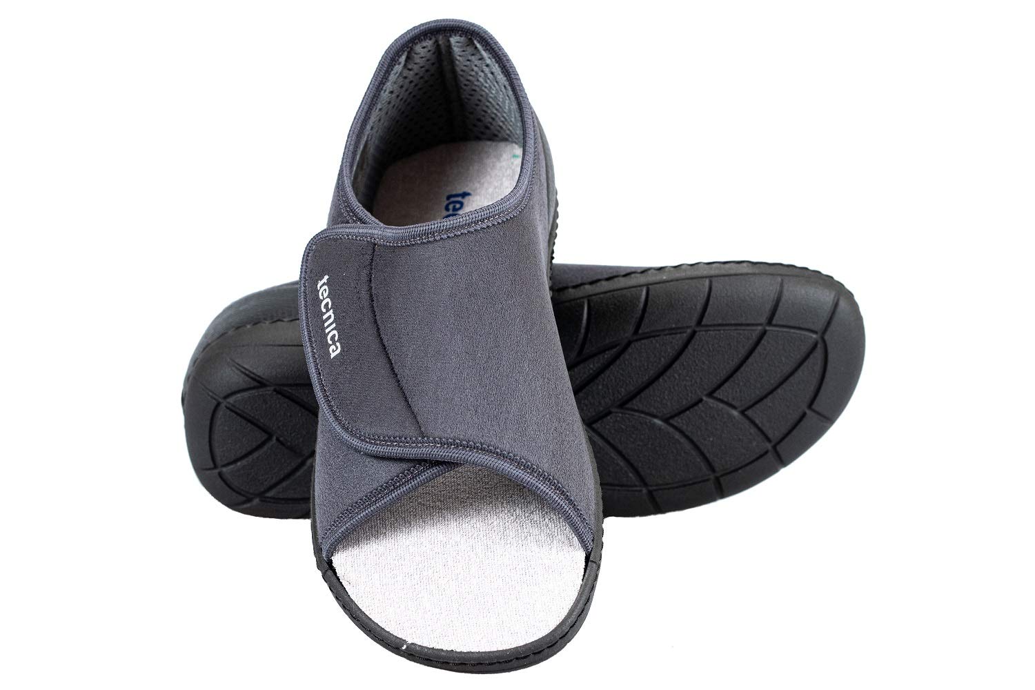 EXTRO STYLE - Scarpe Ortopediche Tecnica 4T, per Piedi Fasciati e Lunghe Guarigioni, Scarpe Antiscivolo Donna e Uomo con Tomaia in Microfibra e Pianta Larga, Plantare Estraibile, Grigio