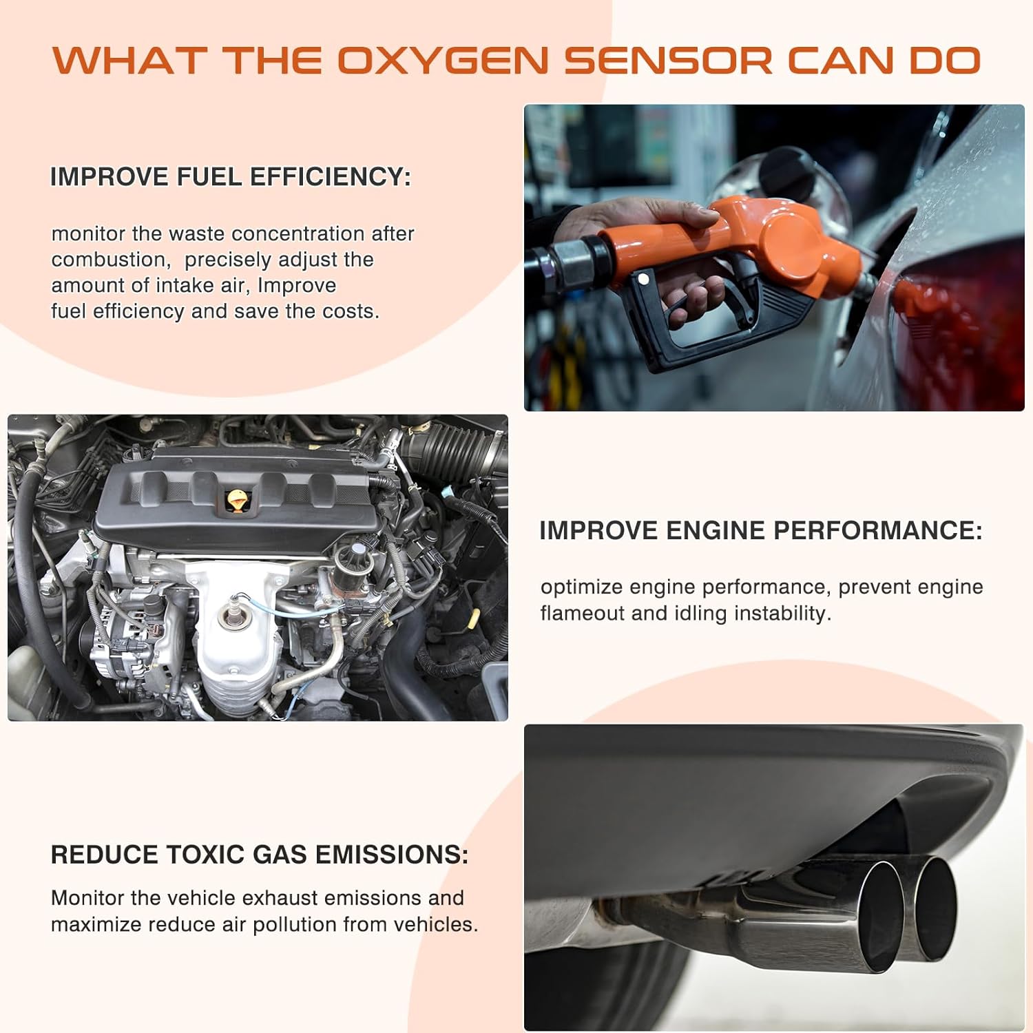 234-4528 234-4529 Upstream Downstream Oxygen O2 Sensor fit for Chevy Cruze 1.4L 2011-2015, fit for Chevy Sonic 1.4L 2012-2020, fit for Chevy Trax 1.4L 2013-2021,fit for Buick Encore 1.4L 2013-2021