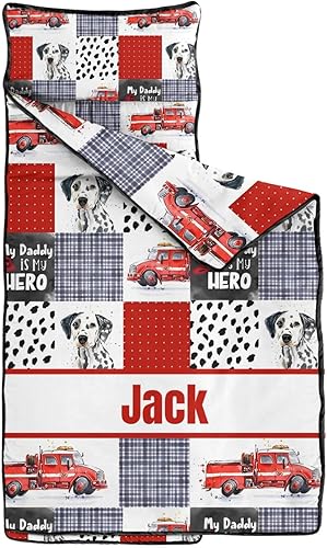 Miniatura 5 de Tapete personalizado para siesta de camión de bomberos con nombre, sacos de dormir para niños y niñas, colchón de cama personalizado para niños,