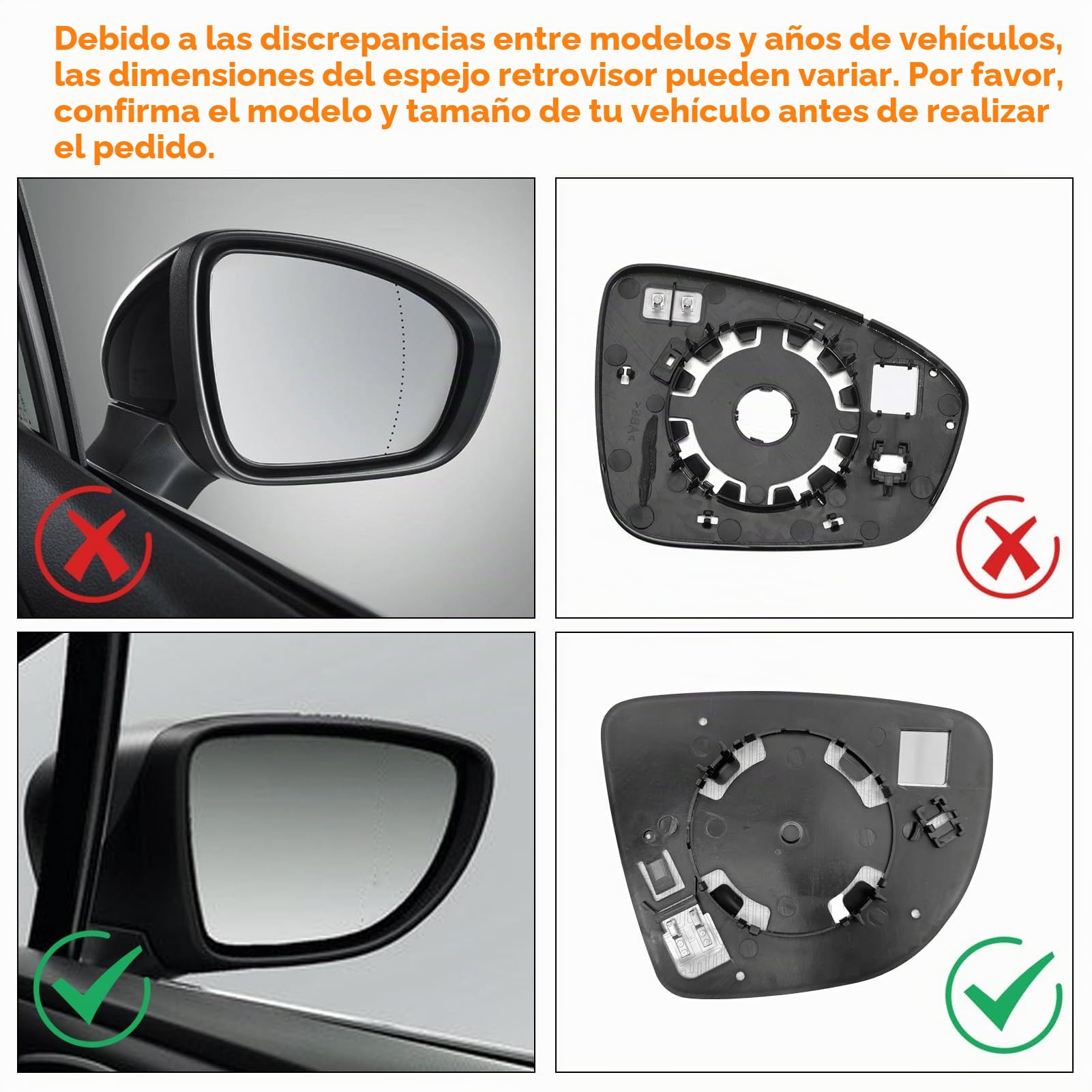 1PCS Para Renault Clio IV/Captur Espejo Retrovisor 2013-2020 | Calefactable Cristal Retrovisor Zoe 2012-2020 Vidrio Espejo Compatible con nissan Micra 2017-2021(Derecho)