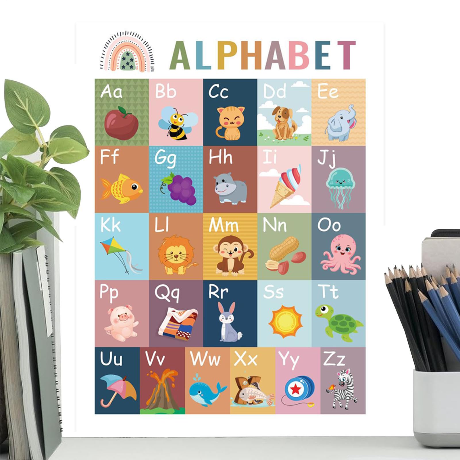 Póster educativo preescolar con gráficos interactivos estilo boho 8