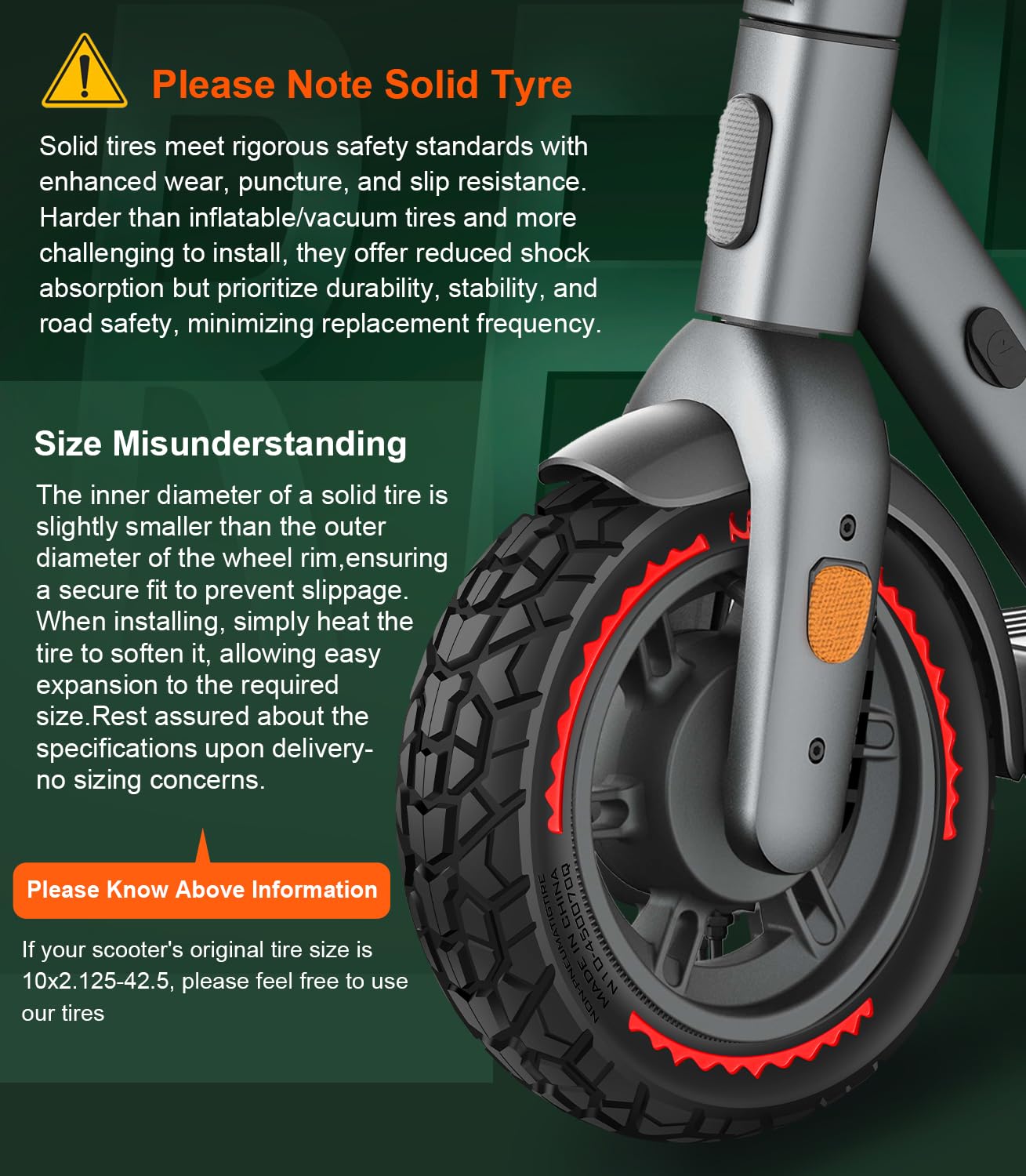 BANGTING 2PCS 10x2.125 E Scooter Reifen für Xiaomi 4 Lite (2nd Gen)