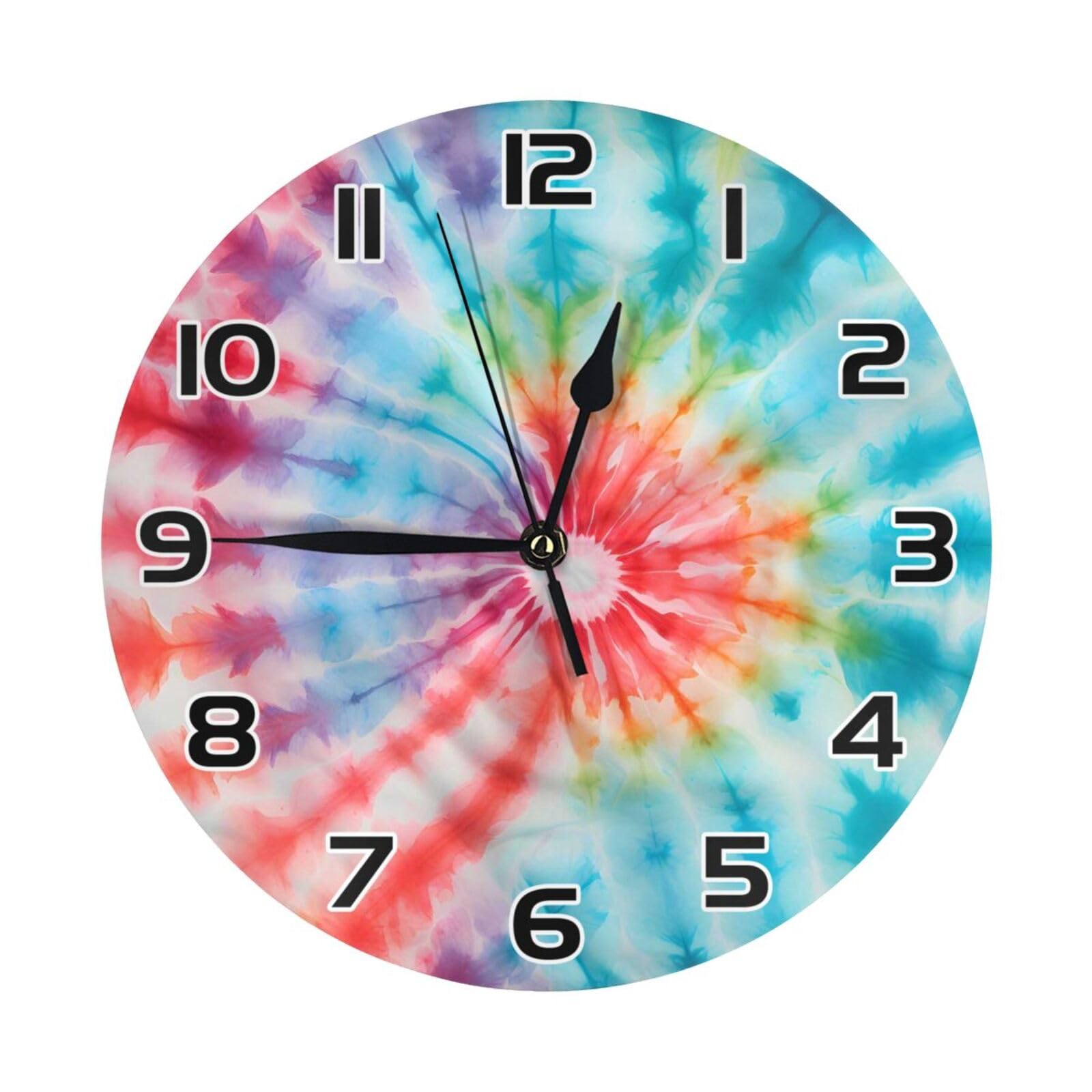 Horloge murale ethnique colorée de 25cm, idée cadeau originale de crémaillère