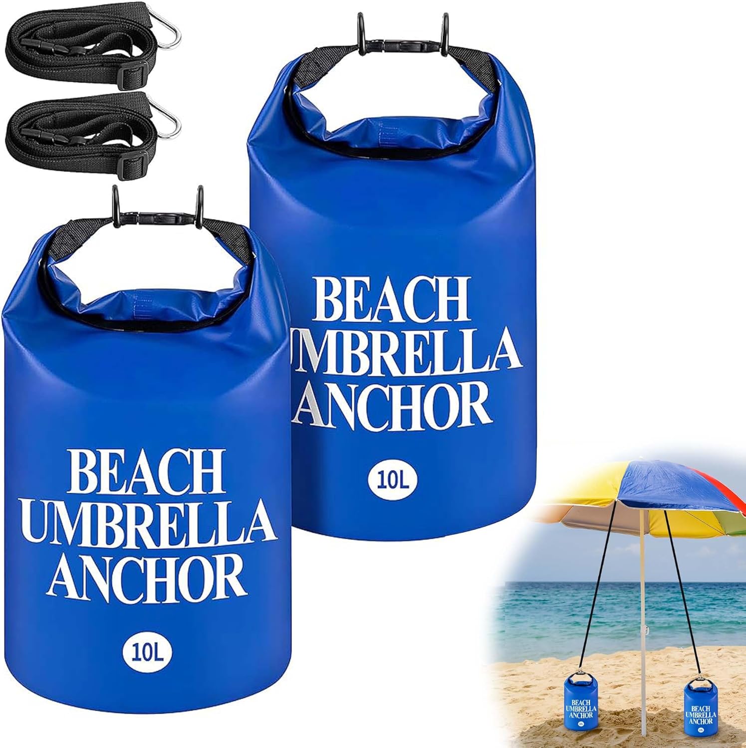 DECOHS 2 Pack Beach Umbrella Weight Sand Bags