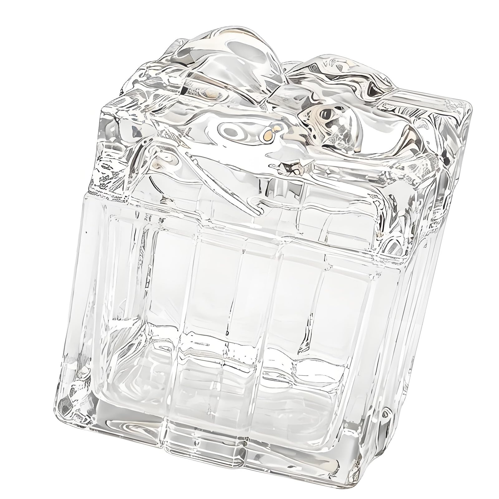 Elnwnnkc Glass Jar with Lid Crystal Candy Bowl Jewelry Women Christmas Party Glass Decorative Jars with Lid