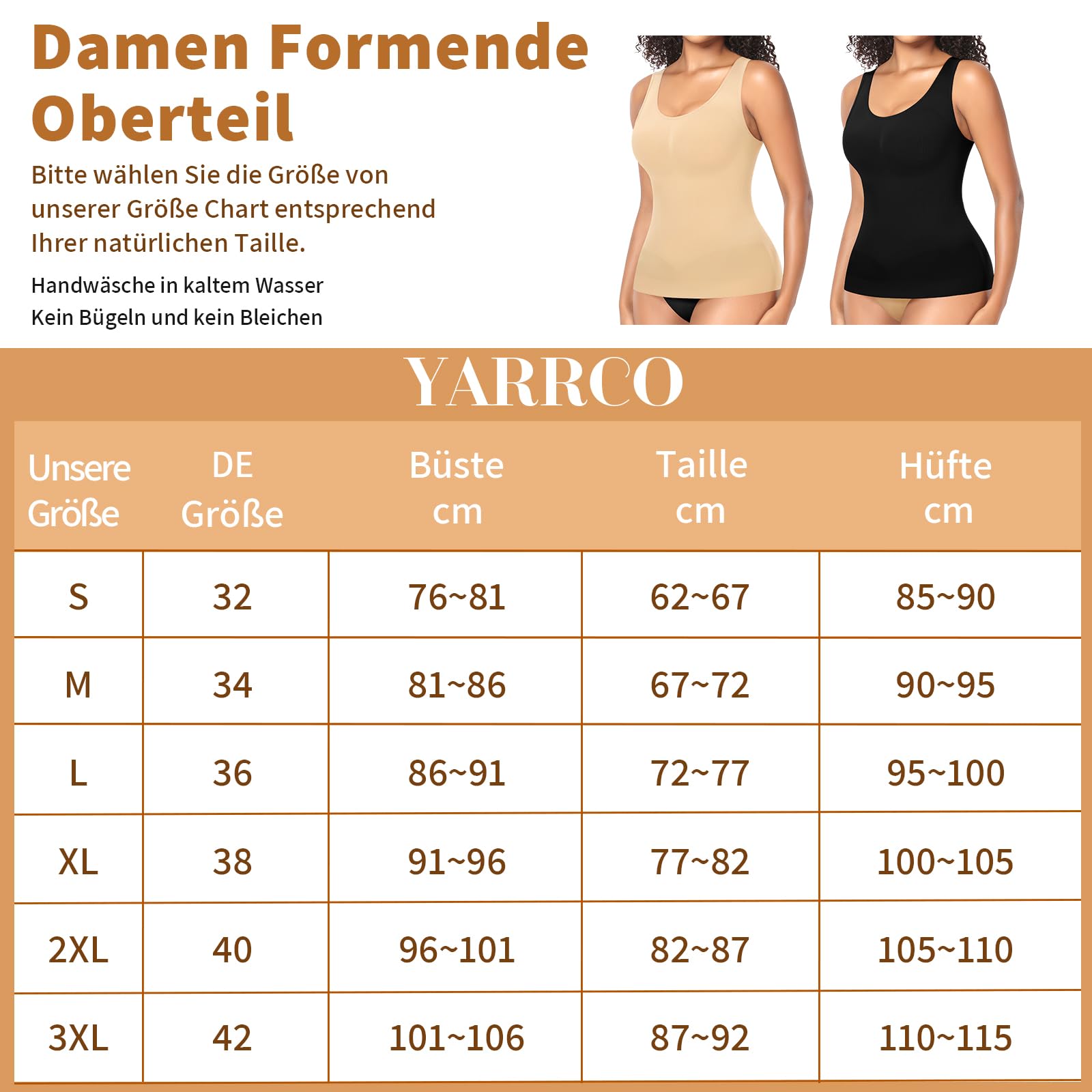 YARRCO Shape Unterhemd Damen Formende Tank Top Bauchweg Shapewear Sport Tanktop Figurformendes Trägertop Body Shaper Hemdchen Nahlos Camisole Shaping Hemd