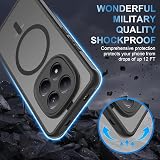 3 in 1 Cover Compatible with Xiaomi Redmi Note 15 Pro Plus 5G with 1 Tempered Glass and 1 Camera Glass, Suitable for Magnetic Mounts, Shockproof Translucent Matte Case, Black - 6