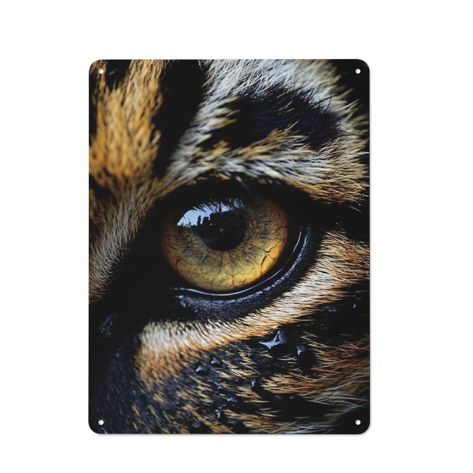 Junmoney Eye Of Tiger Retro Metal Wall Sign 40X30cm For Man Cave Or Games Room, For Man Cave Decor Fans Refreshing A Room In Autumn