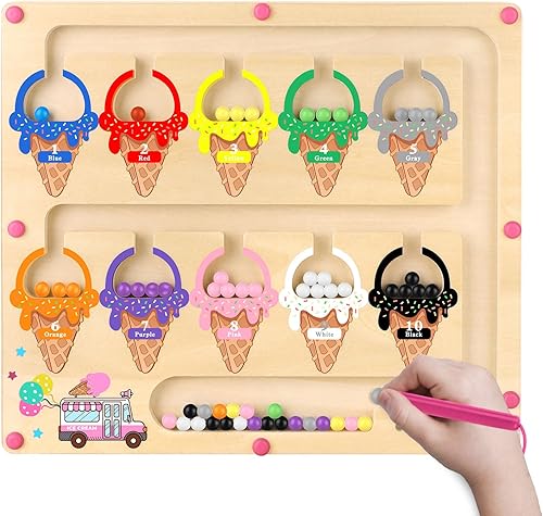 Syahro Montessori - Juguete magnético de laberinto de color y número para niñas pequeñas, tablero de habilidades motoras finas, regalos de Syahro Montessori - Juguete magnético de laberinto de color y número para niñas pequeñas, tablero de habilidades motoras finas, regalos de