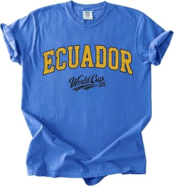 FITIN Ecuador Soccer Cup 26 Vintage T Shirt Soccer Fan Graphic Garment-Dyed Game Day Apparel Unisex