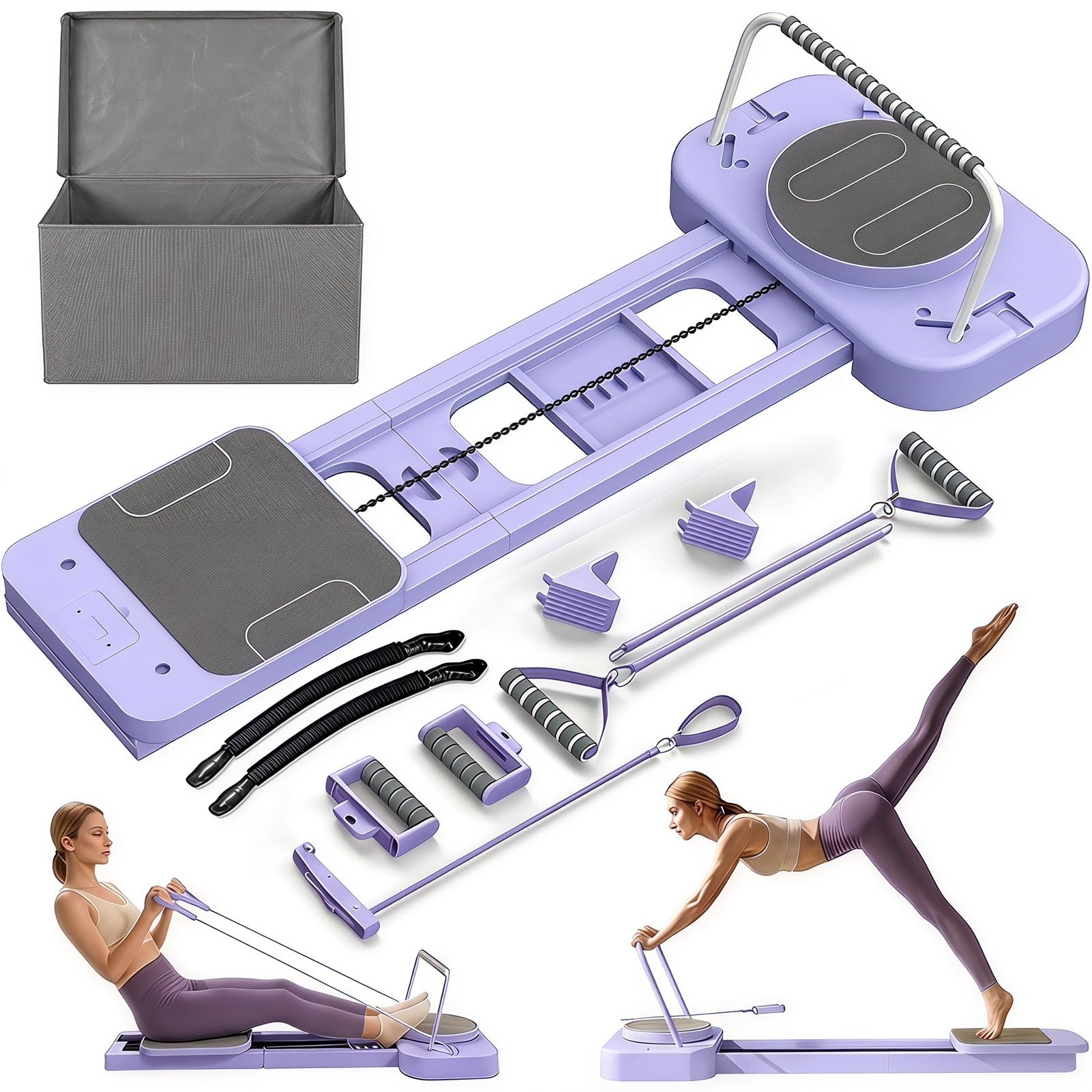 ExeractFit Pilates Reformer Macchina Attrezzatura per Casa e Palestra Multifunzionale Pilates Board