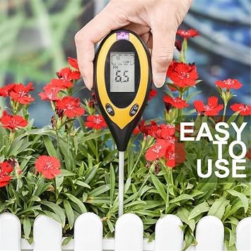 Soil Tester, Soil Moisture Meter, 4 in 1 Soil Tester for Moisture/Sunlight/pH Tester for Potting Soil, Garden, Farm, Lawn