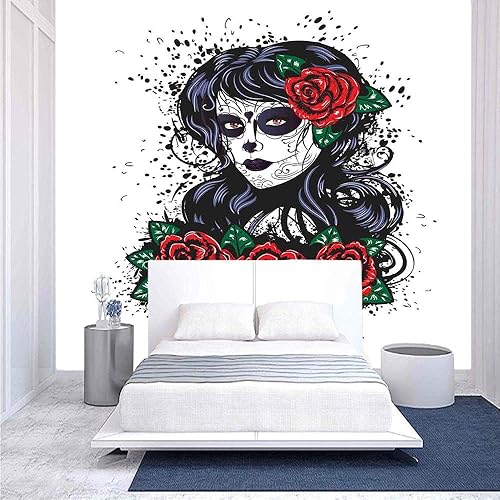 Miniatura 6 de Vinilo de pared de 55.0 x 30.0 in, diseño de tribu indígena americana con cabeza de pluma, con gafas, se despega y pega, autoadhesivo, adhesivo para