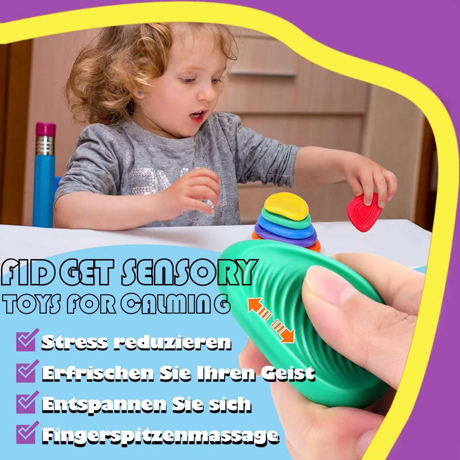 6 Stück Sensorische Zappelspielzeuge – Fruchtform Aus Silikon Für Autistische Kinder & Stressabbau