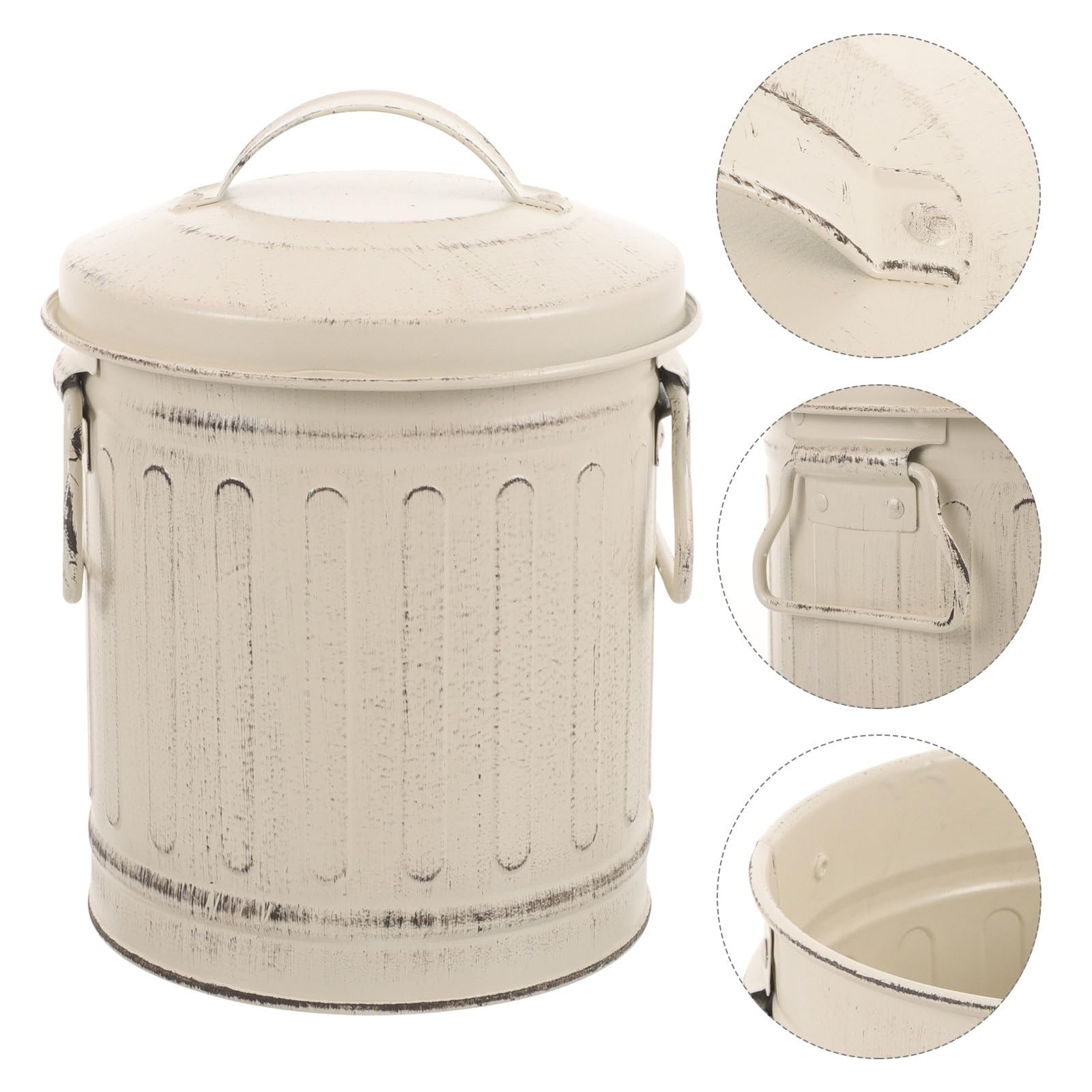 Secchio per Ash in Ferro con Coperchio, Capacità Grande, Design Vintage Semplice, Comodo da Impugnare, per Uso Domestico e Stufa