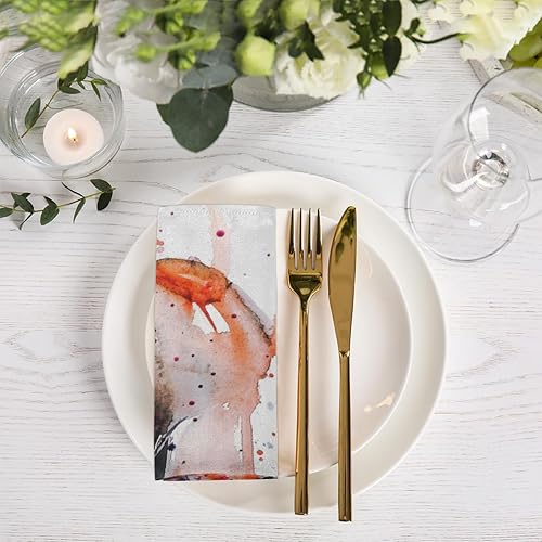 Miniatura 6 de Juego de 4 servilletas de tela de elefante abstracto de acuarela, servilletas lavables de 20 x 20 pulgadas, servilletas de cena para cocina, fiesta,