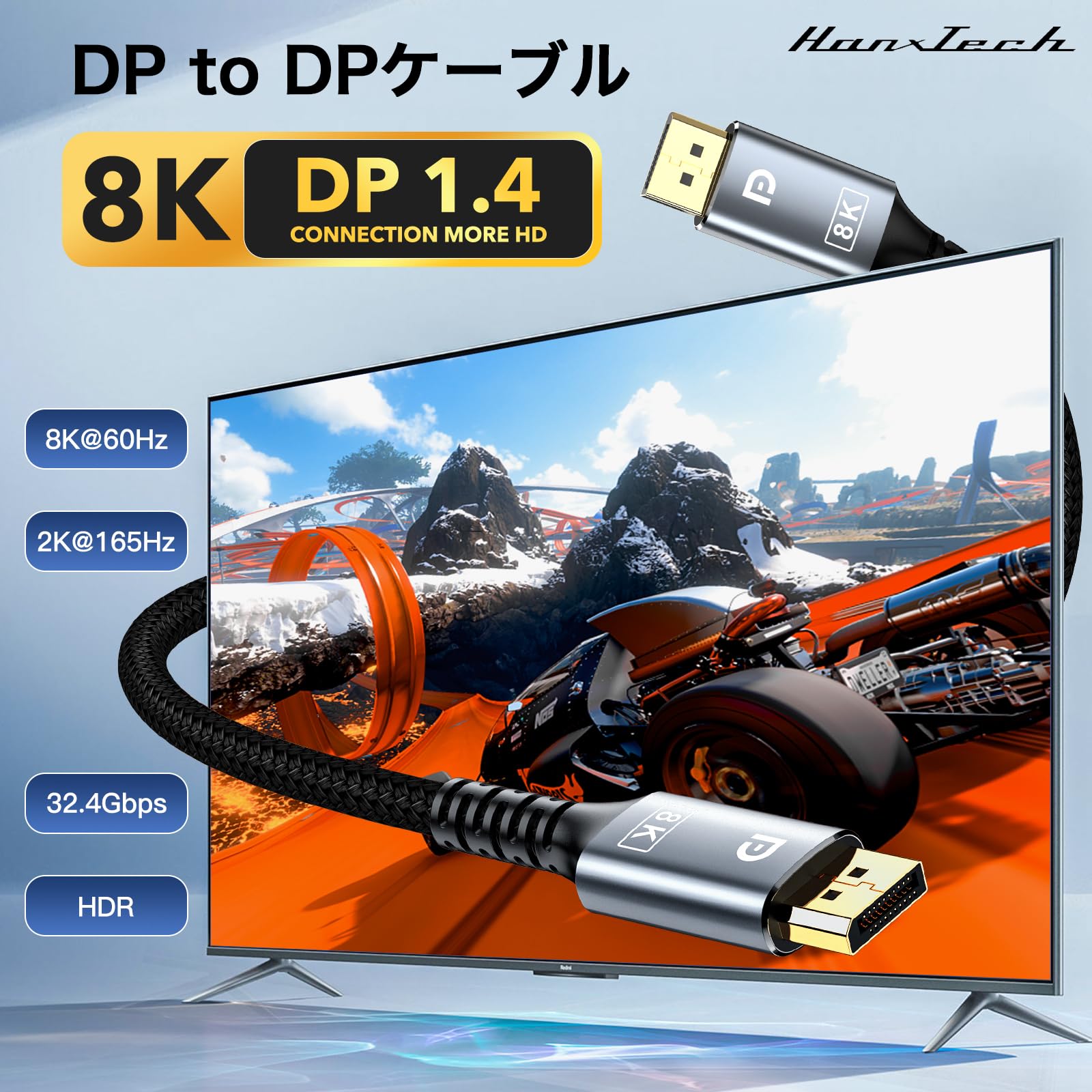Amazon.co.jp: Hanx株式会社 日本メーカー Displayport DP1.4 to DP1.4