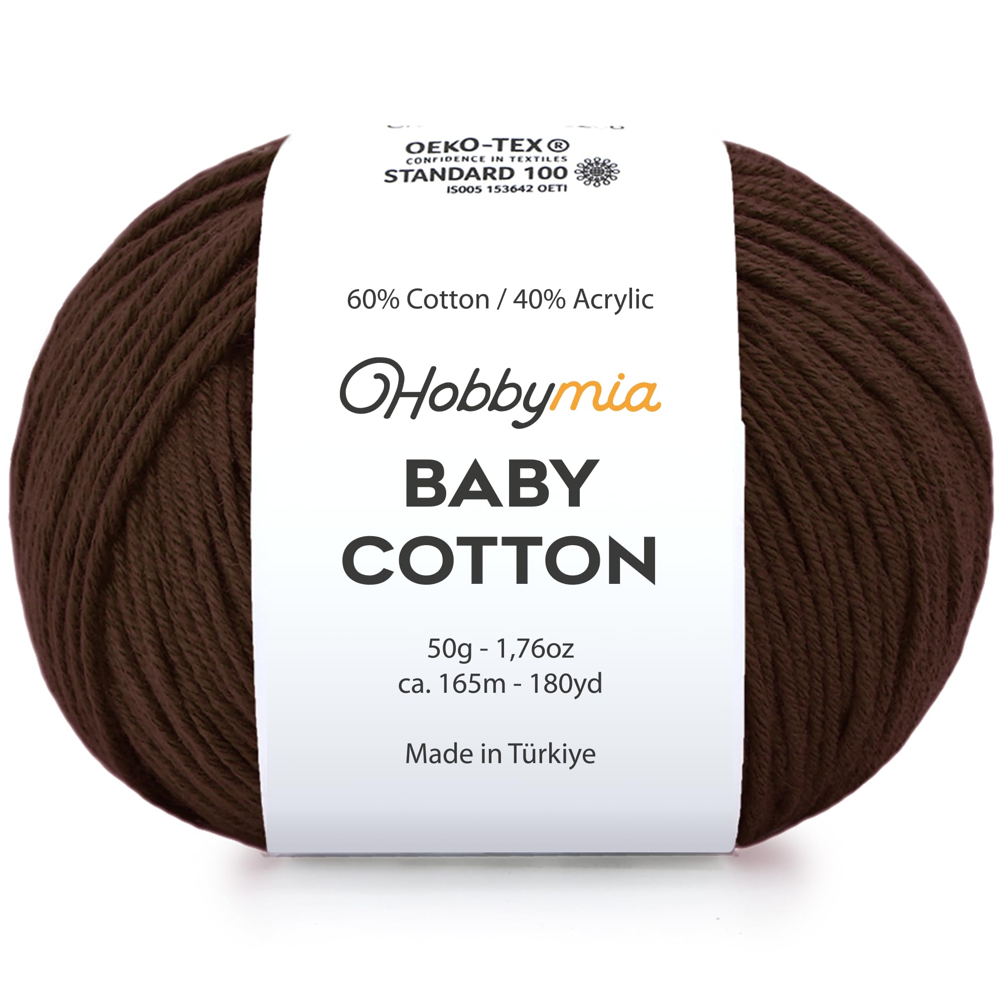 Baby Cotton Blend Yarn – Soft Sport Weight Yarn for Crochet & Amigurumi - 50g/180yds - 60% Cotton 40% Acrylic - Ideal for Baby & Knitting Proj.(Neon Green, 1 Ball) — view 112