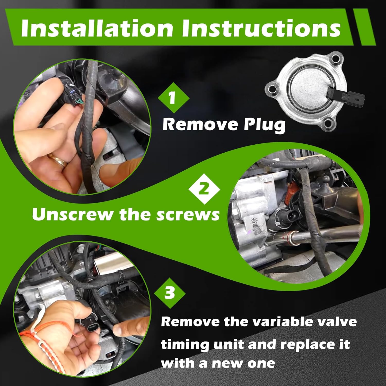 Engine Variable Valve Timing VVT Solenoid Camshaft Position Actuator 4.8L 5.3L 6.0L 6.2L Fit for Chevy Camaro Canyon Express Savana Sierra Silverado Suburban Yukon Xl 1500 2500 3500 H2 H3T Tahoe 09-19