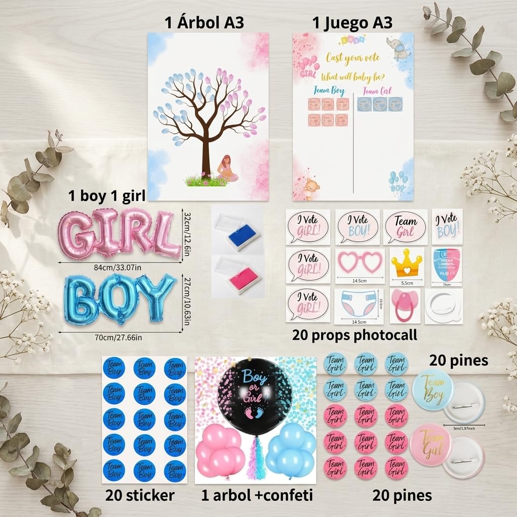 Pack de révélation de genre | Fiesta Gender Reveal | Set complet de décoration