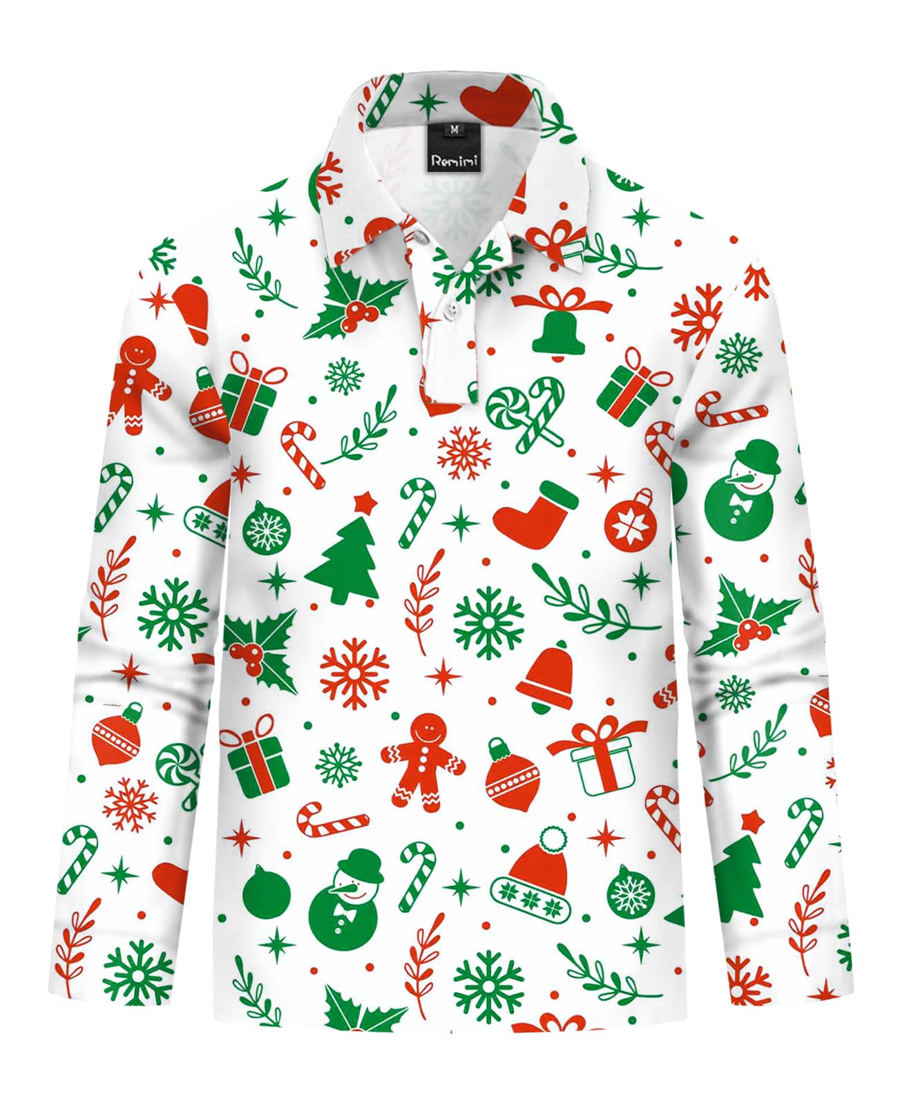 Remimi Kids Valentines Print Polo Shirt Mardi Gras Long Sleeve Collared Shirts 5-14 Years