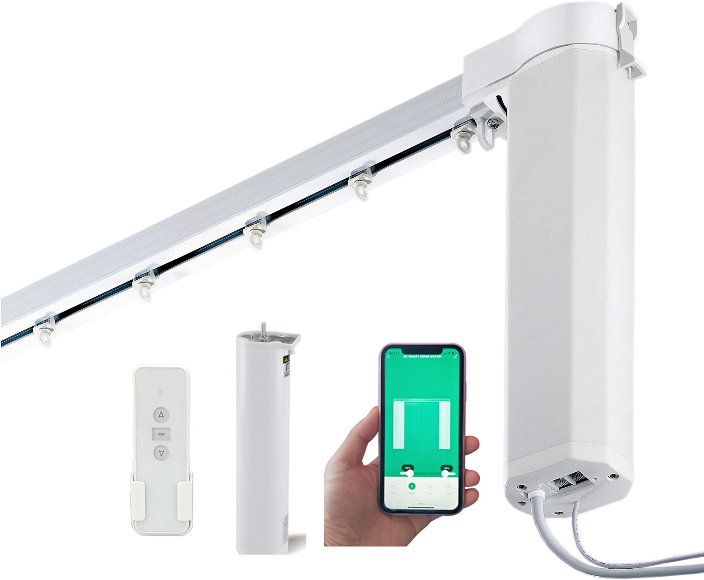 SimpleSmart Remote Control Smart Motorized Electric Curtain Tracks, Compatible with Alexa (200 cm (79"))