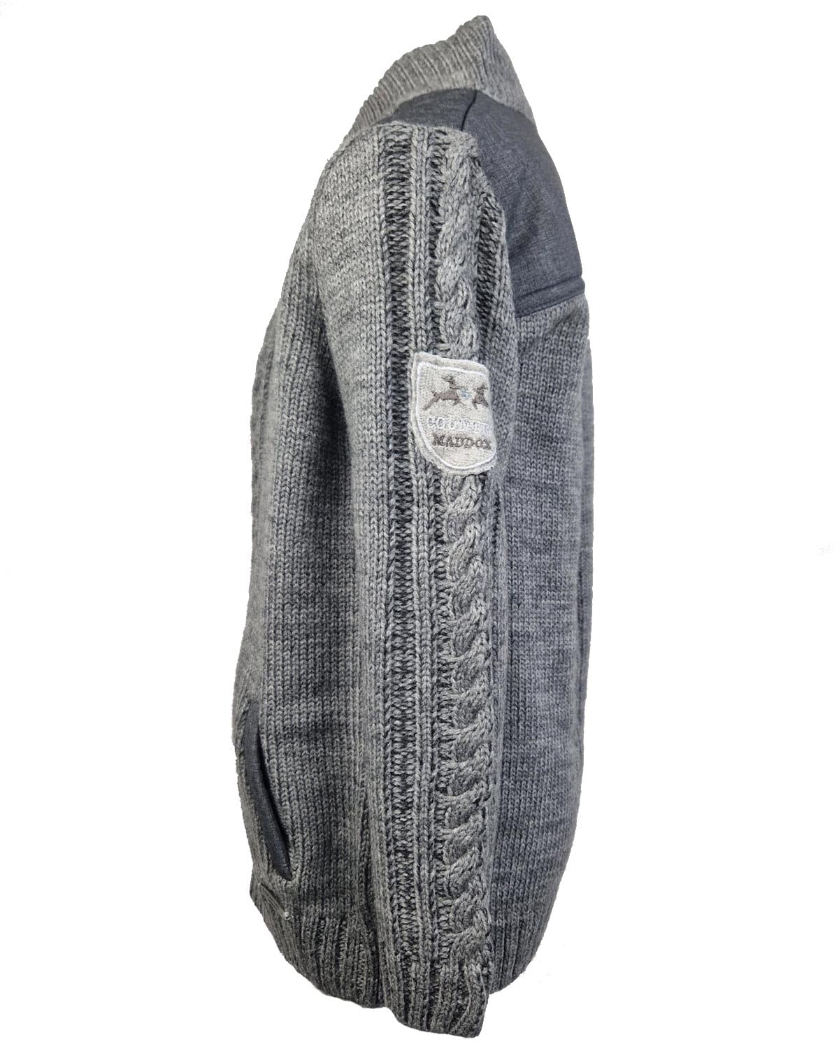 Maddox Jungen Strickjacke Altwil mit Zopfmuster | Grau