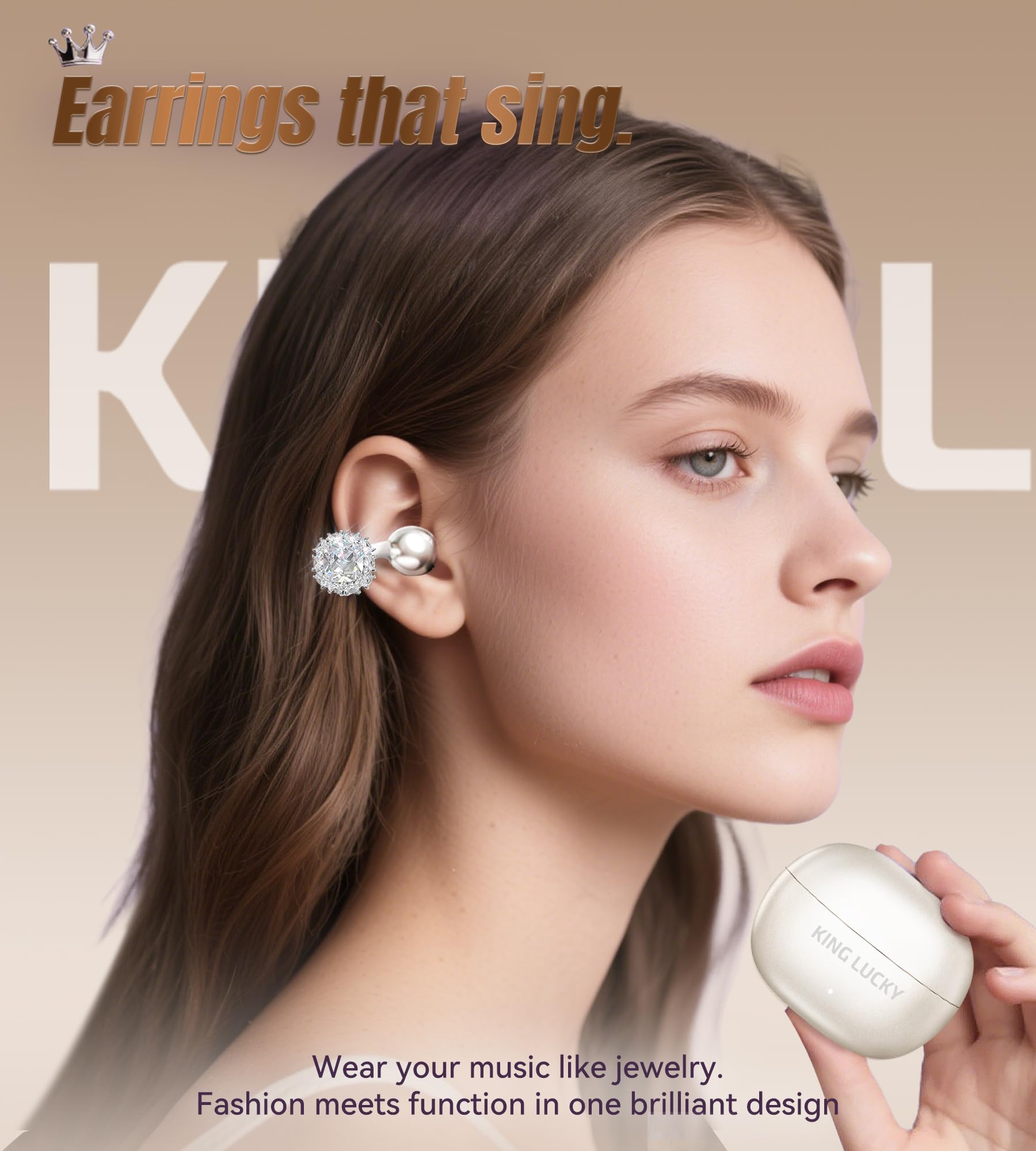 King Lucky Earbuds Bluetooth 5.4 IPX5 Waterproof - Dettaglio
