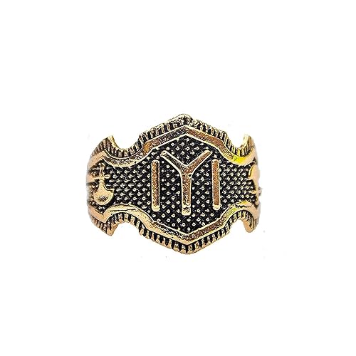 COVE IMPEX Ertugrul Gazi Ring For Mens & Boys kayi Qabila IYI Symbol Silver & Gold