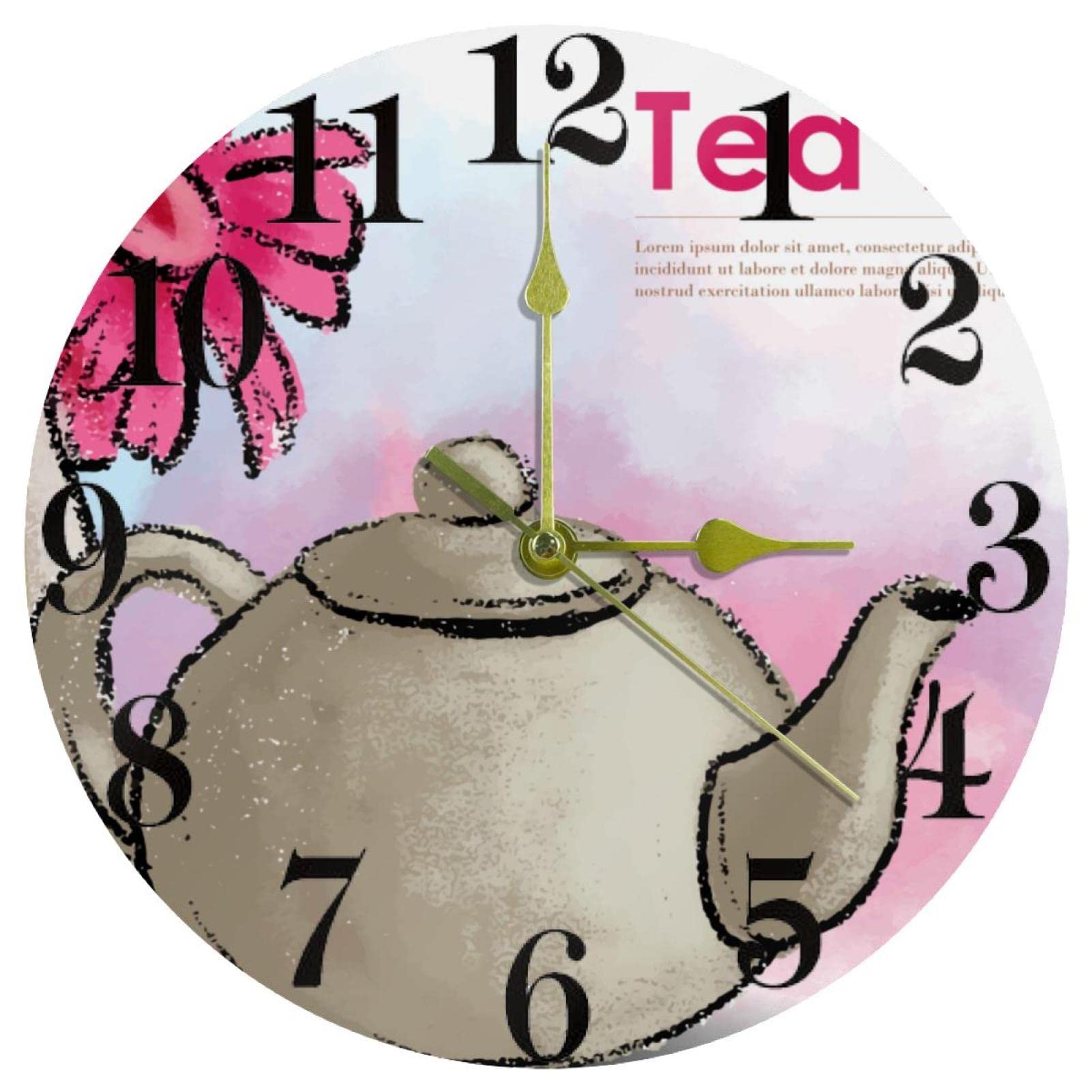 Horloge murale à quartz silencieuse pour chambre et bureau sans tic-tac
