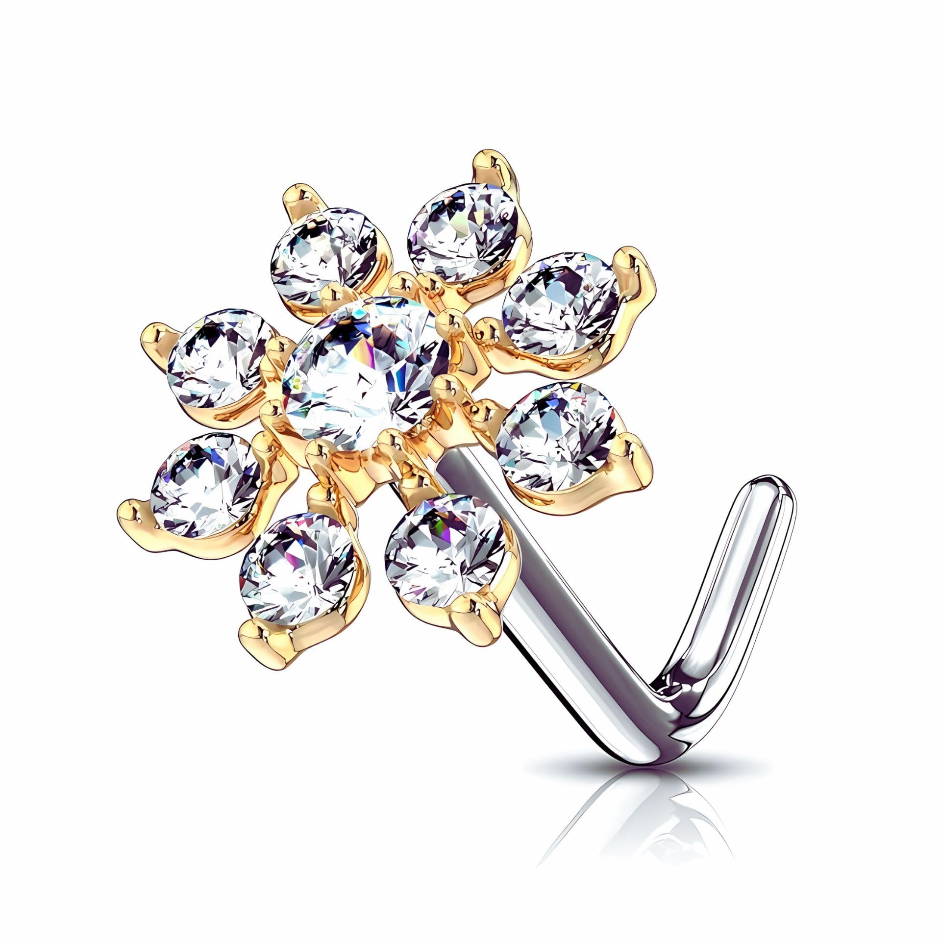 Via Mazzini No-Tarnish No-Rusting Gold Plated Petal Paradise Flower Nose Pin Stud For Women and Girls (NR0347) 1 Pc (B0D9FDBZGT) Amazon Price History, Amazon Price Tracker
