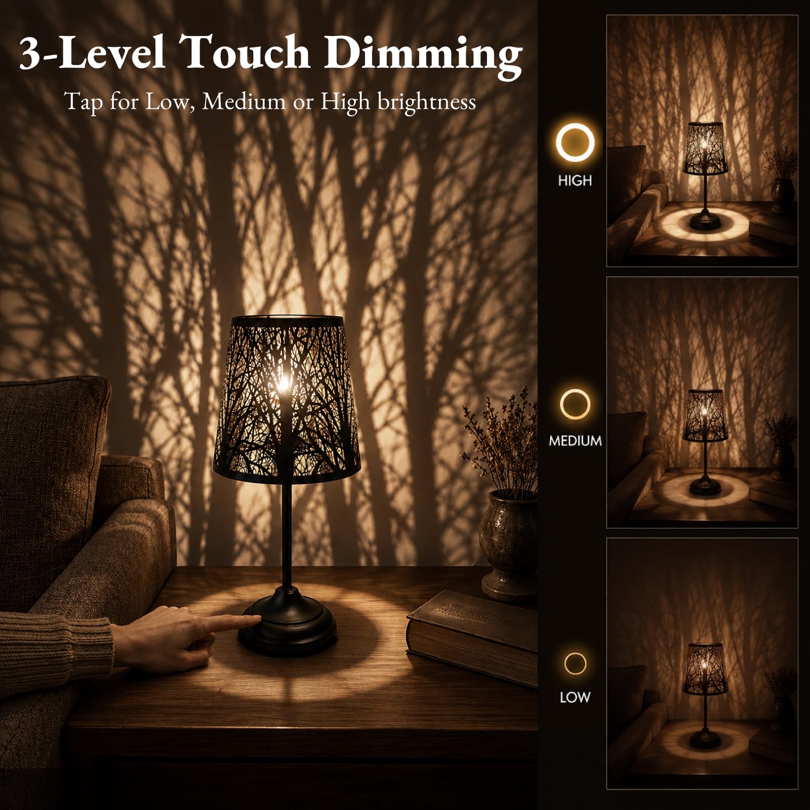Photo 1 of Timeflies Tree Shadow Table Lamp, 3-Level Dimmable