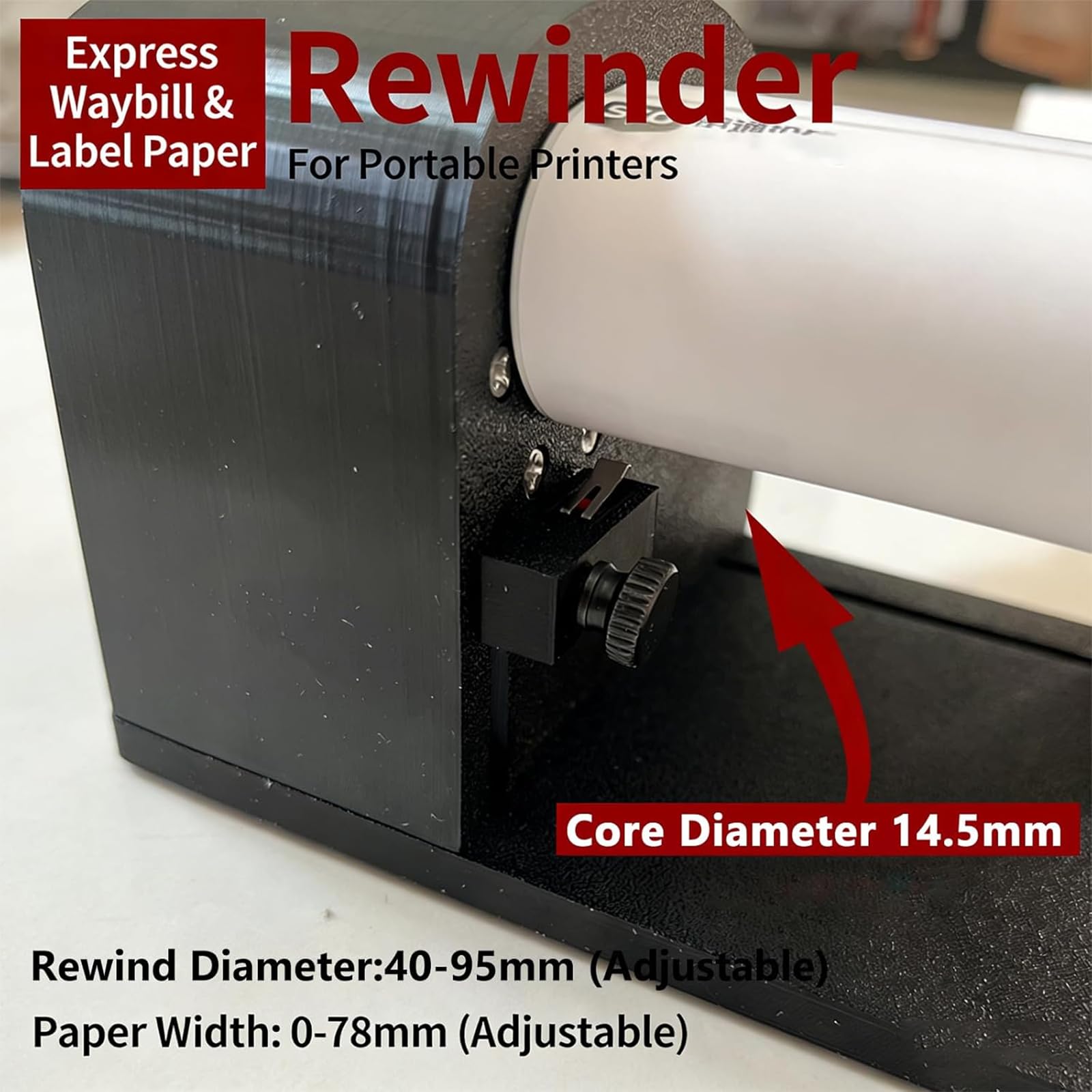 Riavvolgitore Automatico di Etichette, Avvolgitore Elettrico per Etichette, Diametro di Riavvolgimento: 40-95 Mm, Larghezza Carta Regolabile: 0-78 Mm, Senza Anima, per Abbigliamento, Logistica