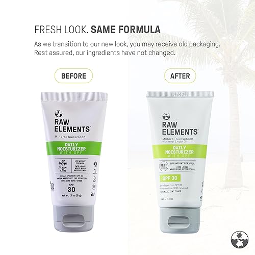 Miniatura 2 de Raw Elements Daily Lifestyle - Tubo hidratante de bioresina - SPF 30, protección UVA-UVB, no nano zinc, apto para arrecifes, resistente al agua, 1.8