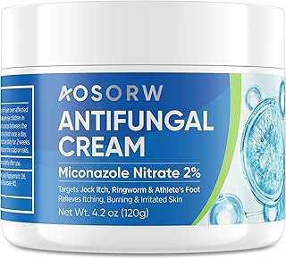 Antifungal Cream for Jock Itch - Miconazole Extra Strength Itchy Skin Relief Cream - Ringworm Treatment for Humans, Athlete’s Foot Treatment - 4.2 oz (120g)