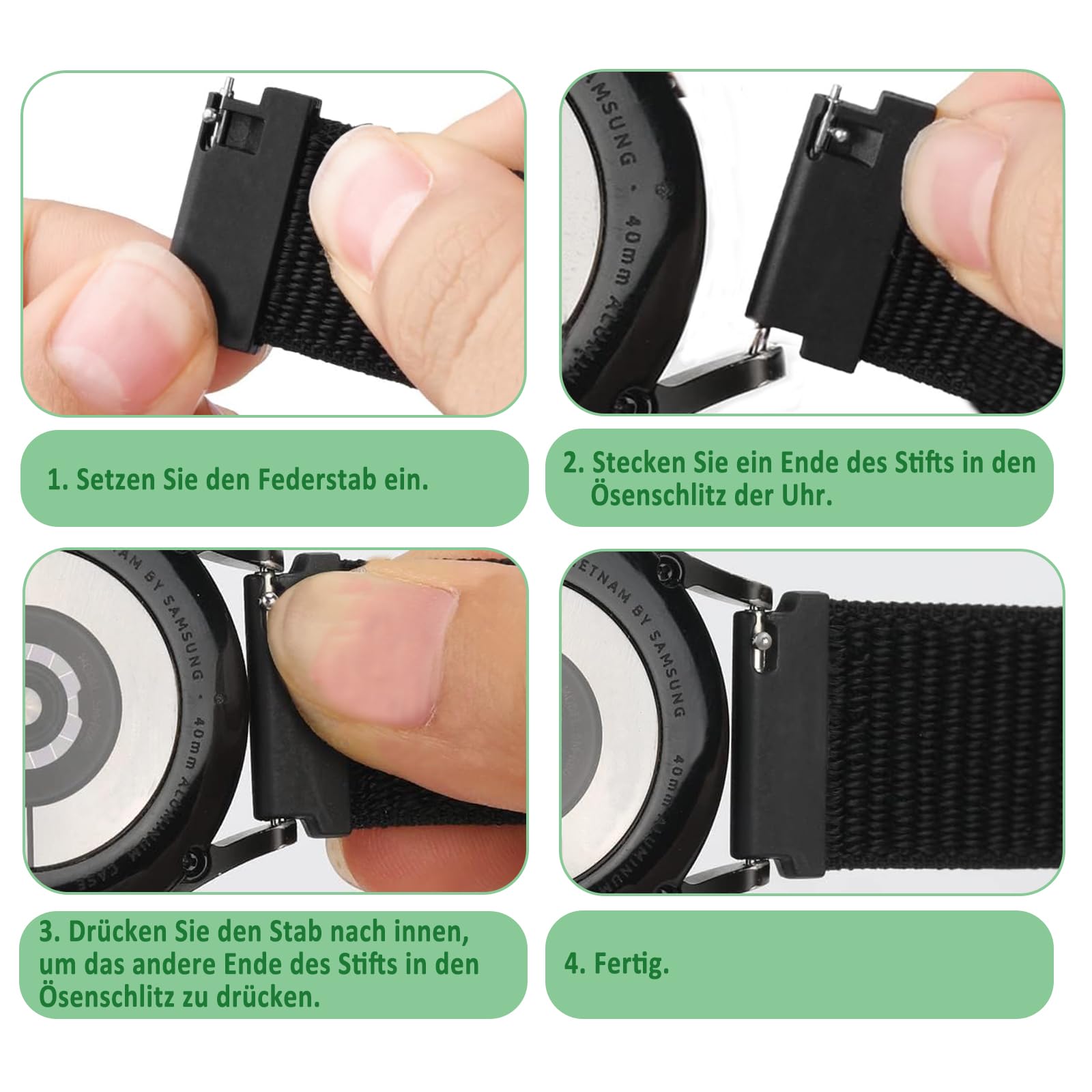 Correas de Repuesto para Relojes Inteligentes para niños, Nailon Correa de 20 mm para niños, Cierre Rápido, Ajustable, Transpirable