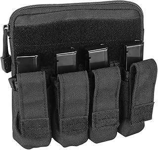 ProCase Tactical Pistol Mag Pouch, Molle Pistol Submachine Gun Magazine Bag Cartridge Clip Utility Tool Holder -Black