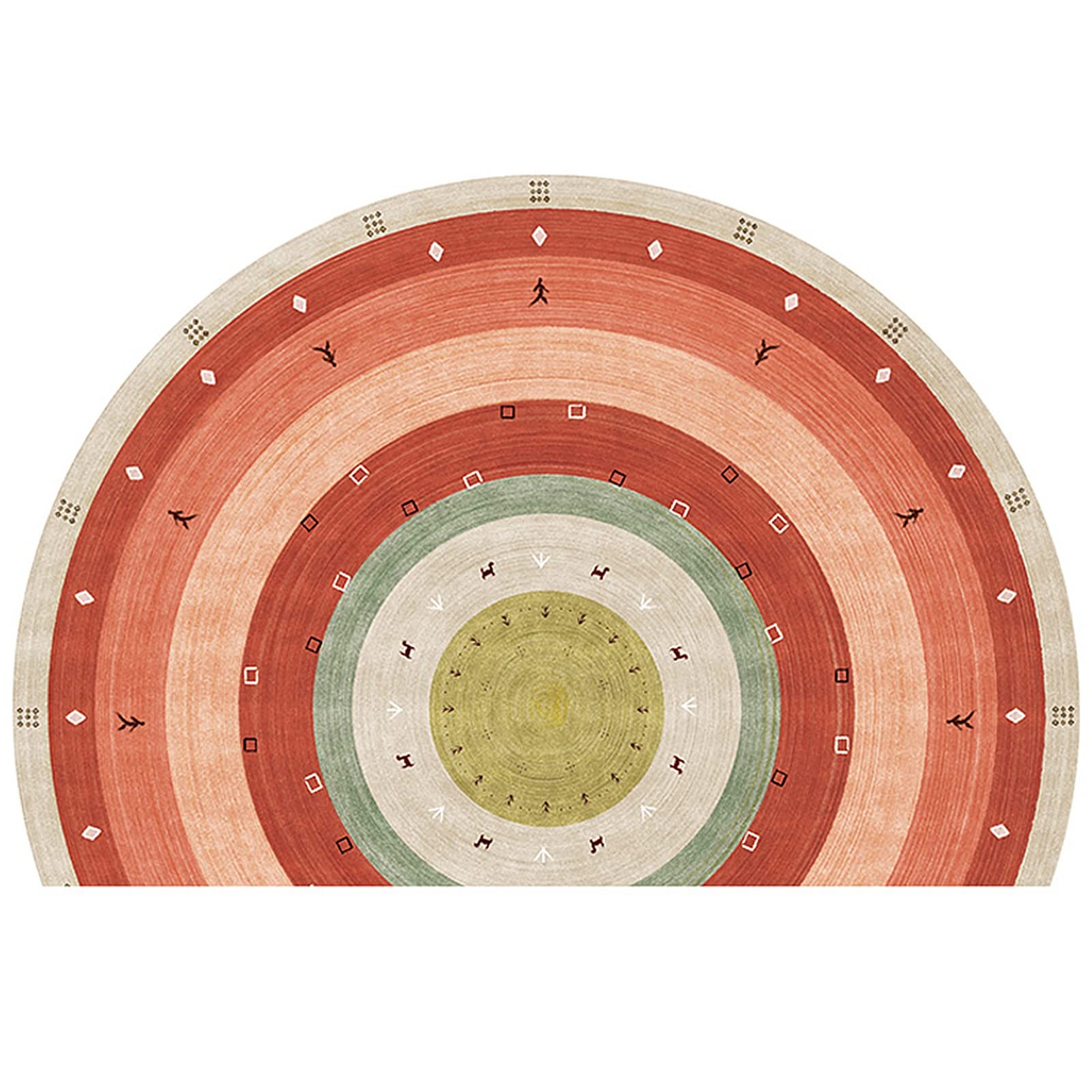 Tapis de bienvenue demi-cercle anti-saleté pour porte d'entrée