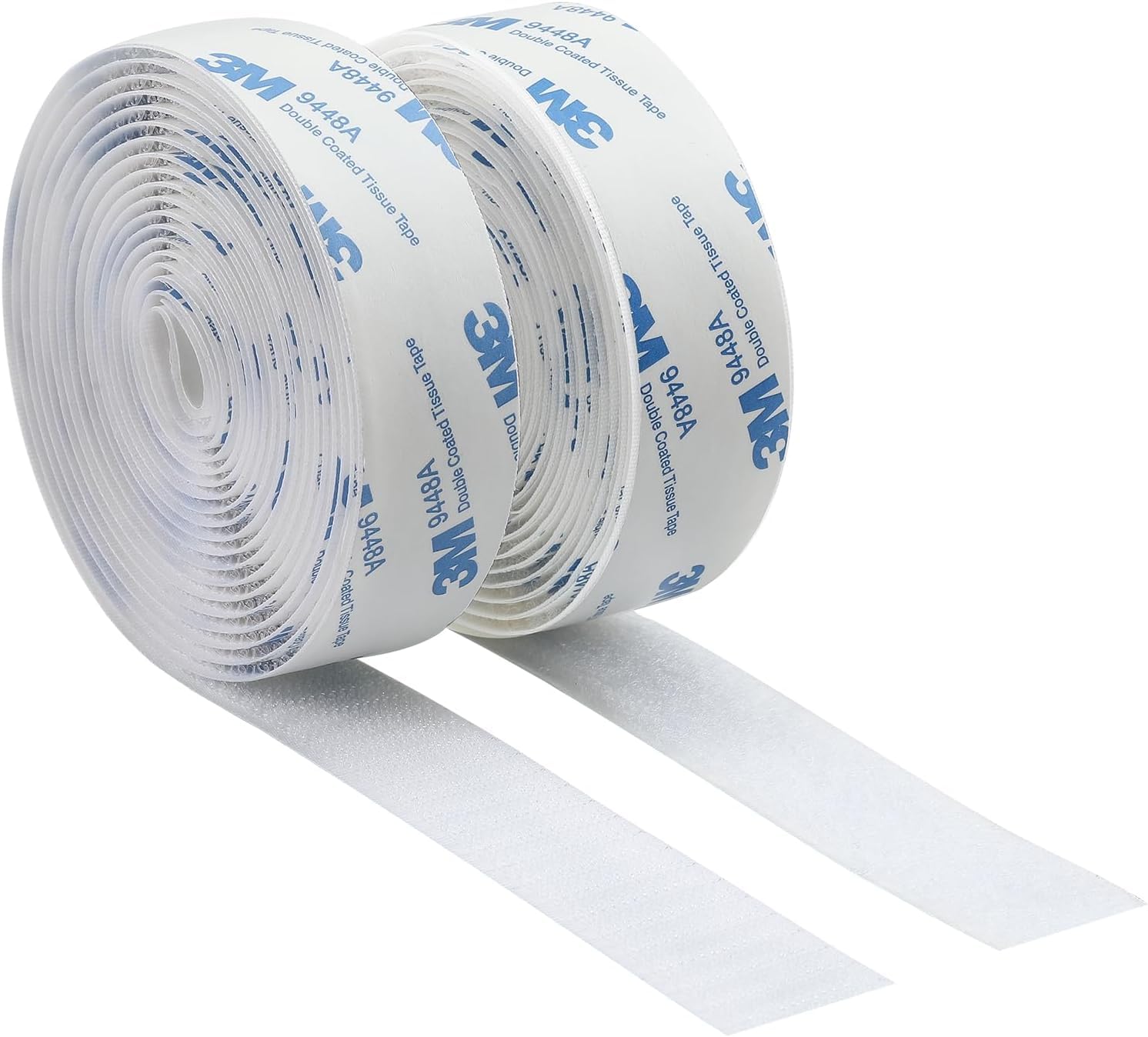 Velcro Strips with Adhesive, Heavy Duty Hook and Loop Tape, Strong Self Sticky Interlocking Fasteners for Sewing, Photo Frames, Carpets, Car, DIY, and Home Use (White, 1” x 10Ft)