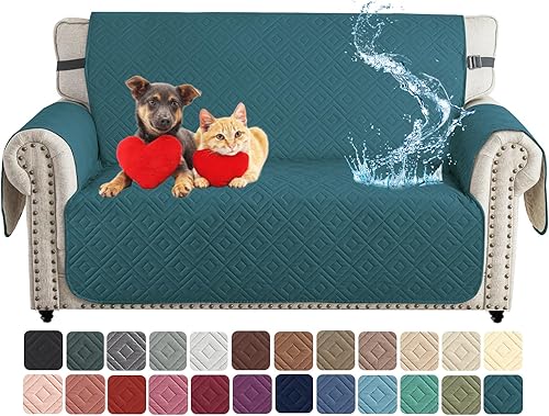 Miniatura 58 de XINEAGE Funda de sofá 100% impermeable para mascotas, funda de sofá antideslizante lavable, fundas de sofá para 3 cojines, protector de muebles con