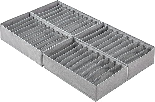 Qozary Paquete de 4 organizadores de cajones para ropa 10 rejillas plegables para cajones de aparador organizador de ropa para ropa plegada