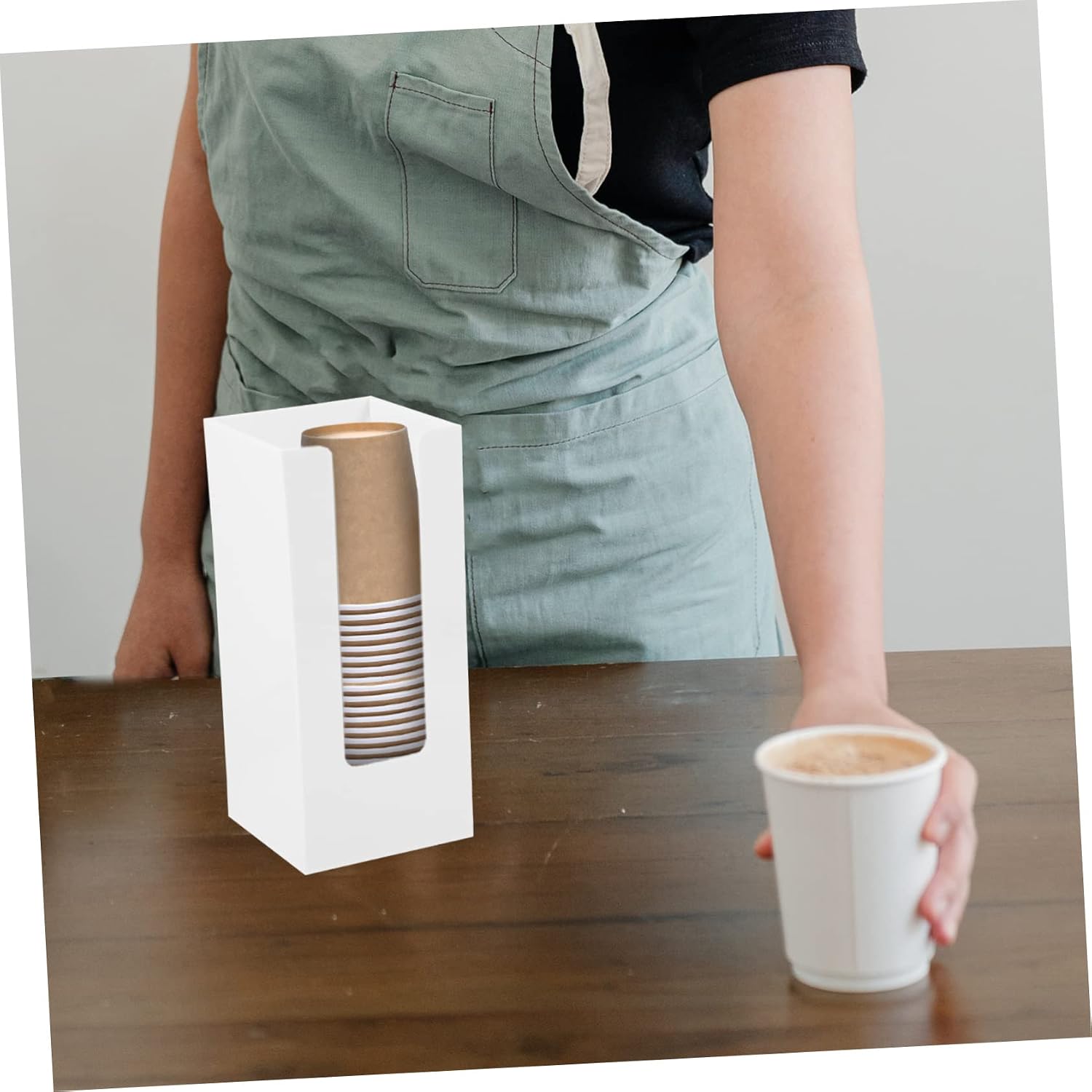 Disposable Paper Cup Dispenser and Storage Rack Easy-Access Holder for Office Desktop Organization Open Window Design for Replenishment Construction