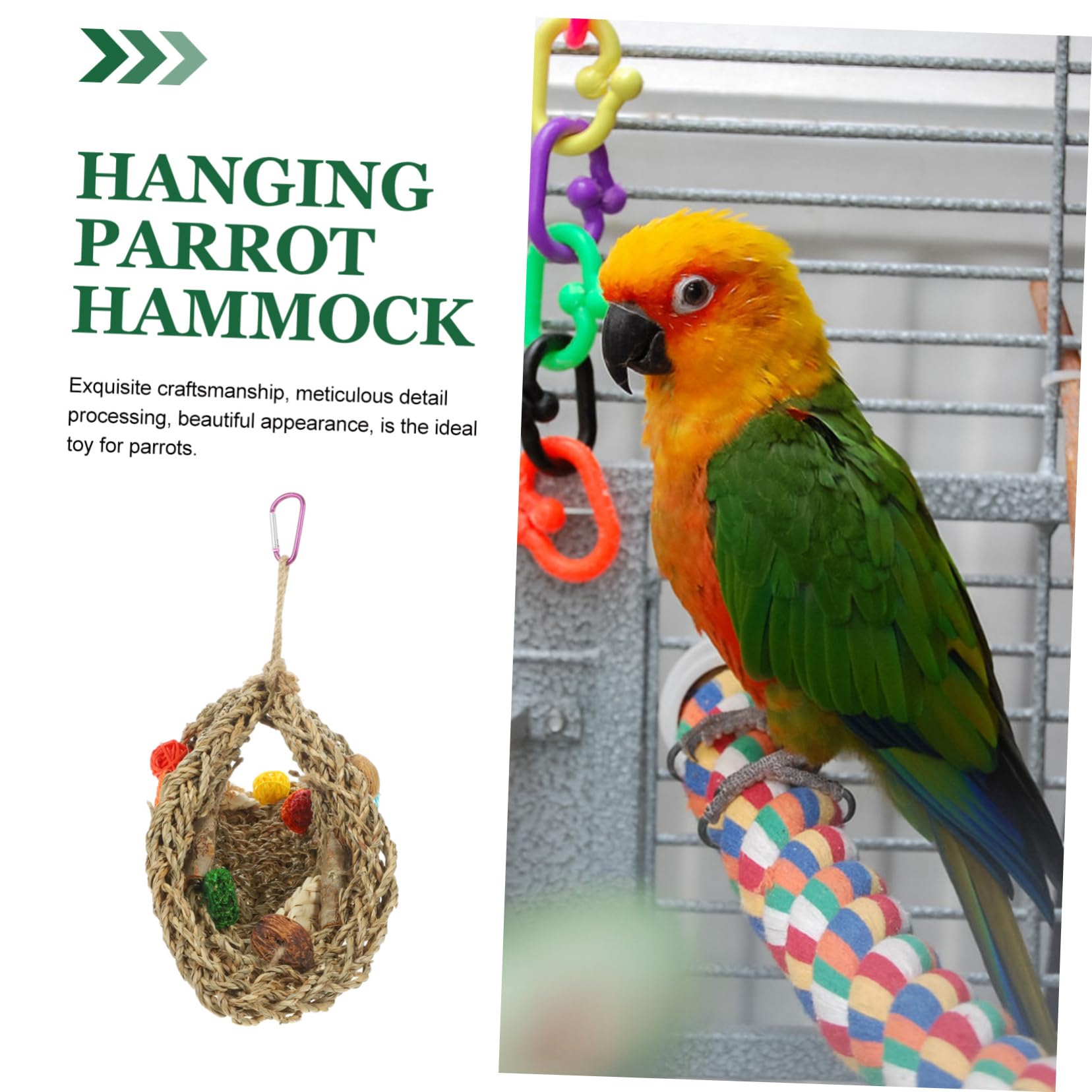 Hamaca para Loros, Juguetes para cacatúas, periquitos, Perca, Juguete para Entrenamiento de Loros, Jaula para pájaros, Accesorios para periquitos, Soporte para Loros, Perca, Cola