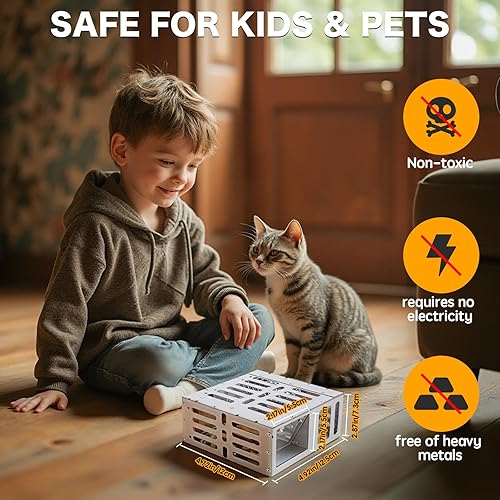 Miniatura 4 de Trampas humanitarias para ratones pequeños, trampa de metal reutilizable para atrapar y liberar en vivo, segura para niños y mascotas, fácil de usar