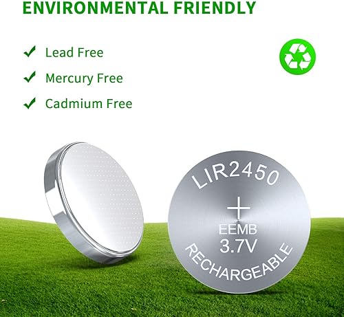 Miniatura 7 de EEMB 10PCS LIR2450 Batería Recargable 3.7V Litio-ion Moneda Botón Celda Baterías 120mAh