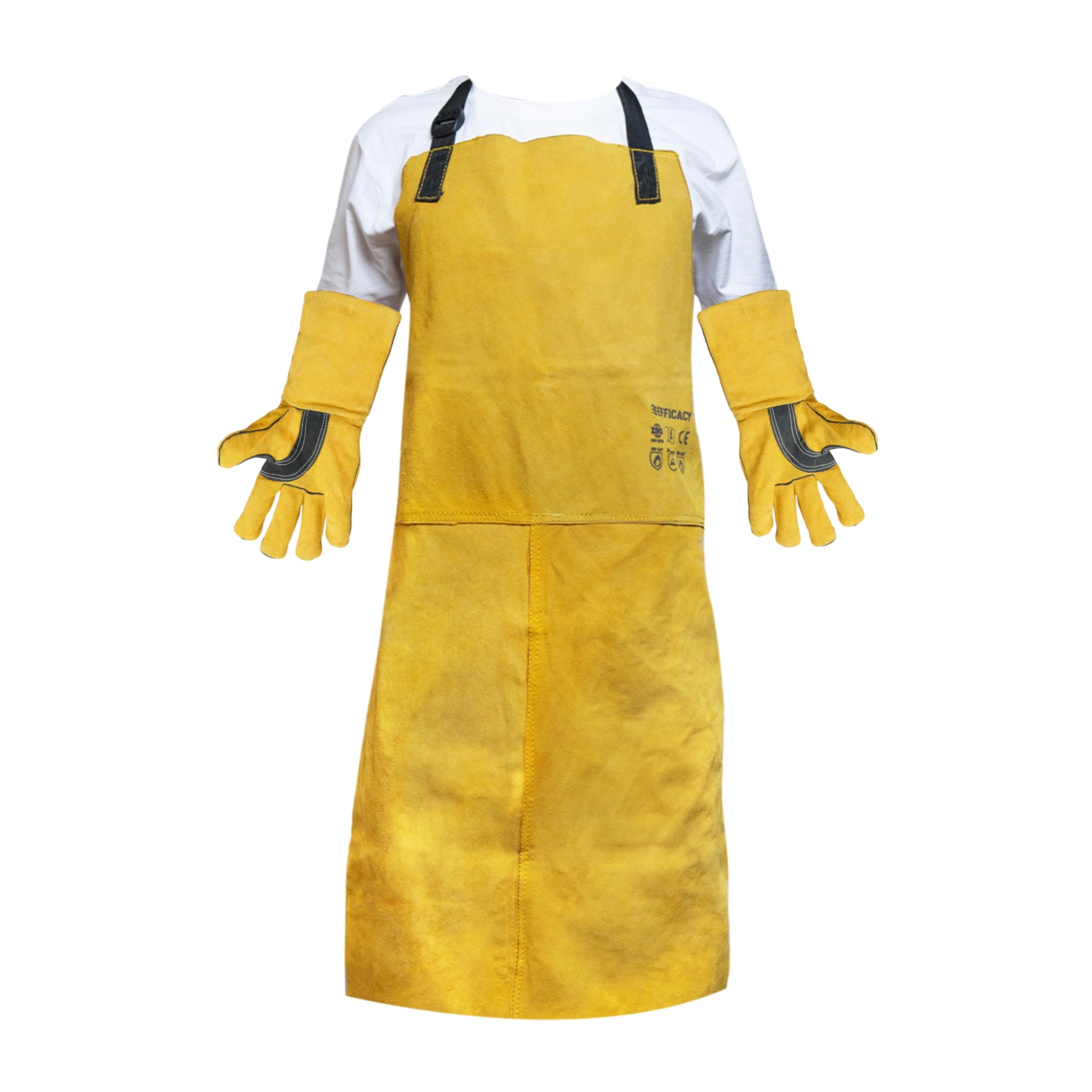 Efficacy Mig/Arc/Tig Combo Welding Leather Apron 34inch and Leather Gloves | Leather Cut Proof Gloves for Extreme High Temperature Hot Thermal Work Safety Protective Heavy Duty (B0DCJMHH96) Amazon Price History, Amazon Price Tracker