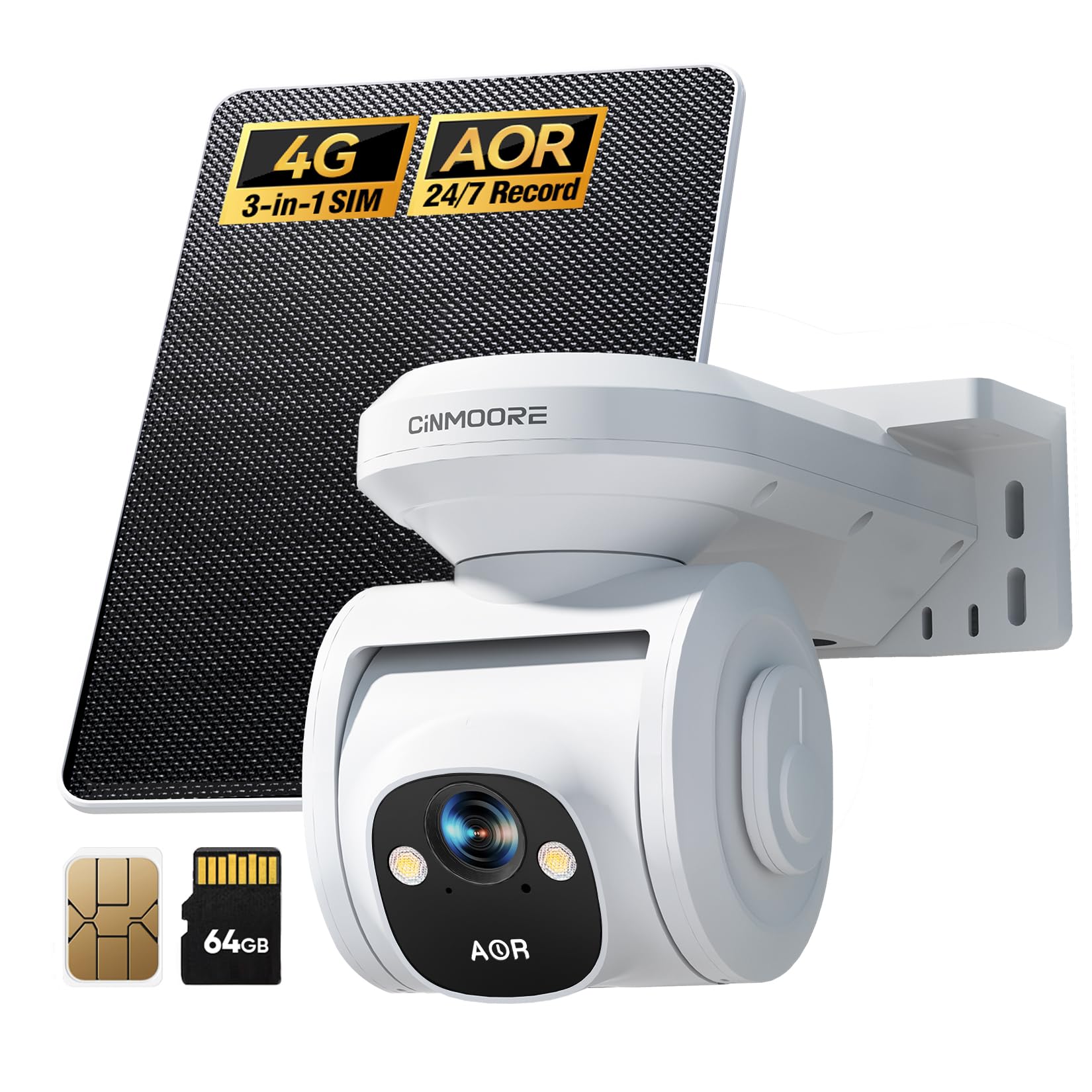 4G LTE Cellular Security Cameras Wireless Outdoor, 2.5K No WiFi Solar Powered Surveillance Camera for Home Security, PTZ AI Tracking Color Night